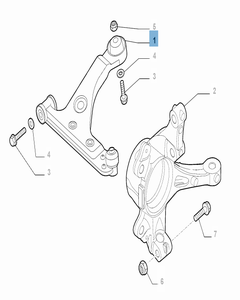 Brazo oscilante derecho para suspensión delantera para Fiat y Fiat Professional