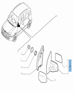 Espejo retrovisor exterior derecho para Fiat y Fiat Professional