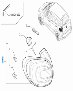 Piloto trasero derecho fijo para Fiat 500L