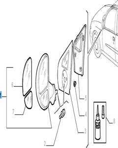 Espejo retrovisor exterior derecho eléctrico, calefactado y plegable con sensor de temperatura para Fiat y Fiat Professional