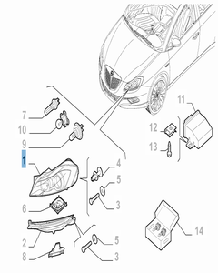 Faro delantero derecho para Lancia Delta