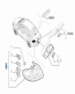 Piloto trasero derecho fijo para Fiat Linea