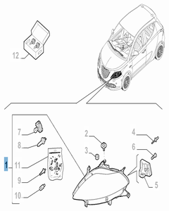 Faro delantero izquierdo para Chrysler Ypsilon