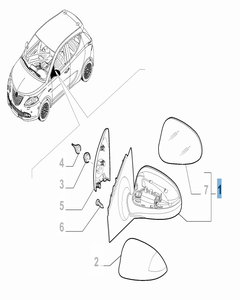 Espejo retrovisor exterior derecho para Lancia Ypsilon