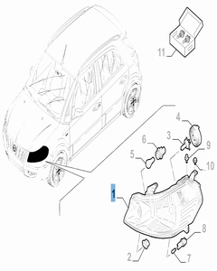 Faro delantero izquierdo para Fiat Sedici