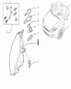 Faro delantero izquierdo para Fiat y Fiat Professional