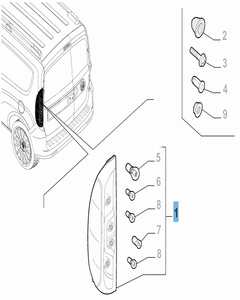 Piloto trasero izquierdo fijo para Fiat y Fiat Professional
