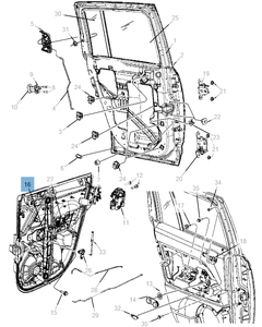 Elevalunas trasero para Jeep Compass/Patriot