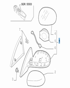 Espejo retrovisor exterior derecho para Alfa Romeo 159