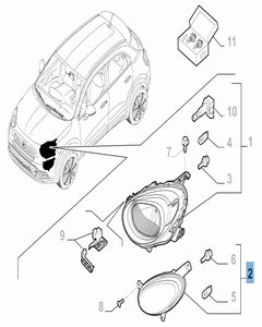 Luz de posición delantera derecha para Fiat 500X