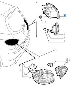 Piloto trasero derecho fijo para Alfa Romeo 147