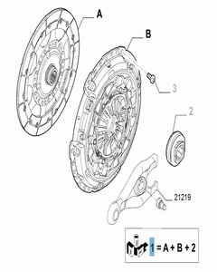 Kit embrague (plato, plato de presión y cojinete empuje axial) para Fiat Professional Scudo