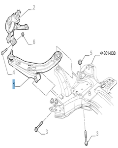 Brazo oscilante derecho para suspensión delantera para Fiat y Fiat Professional