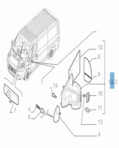 Espejo retrovisor exterior derecho para Fiat Professional Ducato