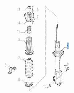 Amortiguador delantero derecho para Jeep Renegade