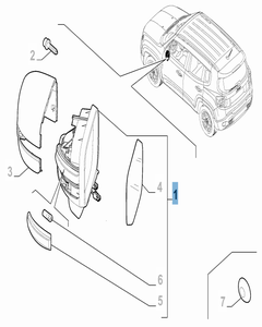 Espejo retrovisor exterior derecho para Fiat Jeep Renegade