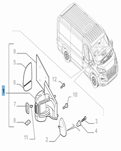 Espejo retrovisor exterior derecho para Fiat y Fiat Professional
