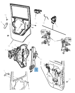 Elevalunas trasero para Jeep Wrangler