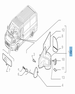 Espejo retrovisor exterior izquierdo para Fiat Professional Ducato