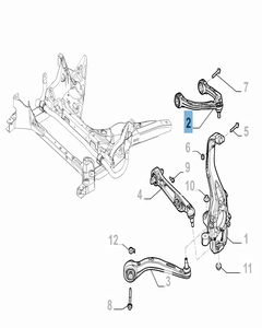 Brazo oscilante derecho para suspensión delantera superior para Alfa Romeo Stelvio