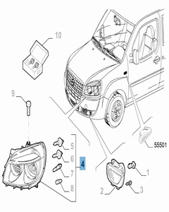 Faro delantero izquierdo para Fiat y Fiat Professional