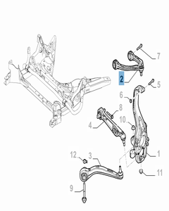 Brazo oscilante izquierdo para suspensión delantera superior para Alfa Romeo Giulia