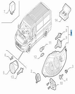 Faro delantero izquierdo para Fiat Professional Ducato