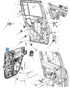Elevalunas trasero para Jeep Compass/Patriot