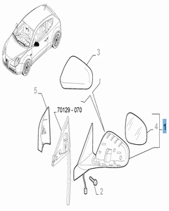 Espejo retrovisor exterior derecho para Alfa Romeo Mito