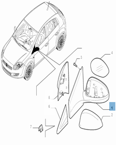 Espejo retrovisor exterior derecho para Fiat y Fiat Professional