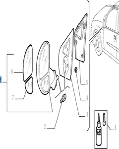 Espejo retrovisor exterior derecho eléctrico para Fiat y Fiat Professional