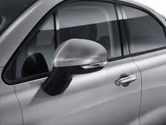 Carcasas de espejos retrovisores efecto carbono blanco para Fiat 500X