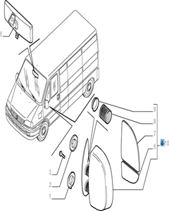 Espejo retrovisor exterior derecho para Fiat Professional Ducato