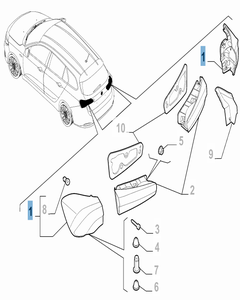 Piloto trasero derecho fijo para Fiat y Fiat Professional