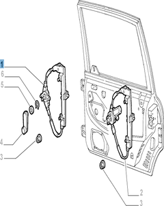 Elevalunas manual trasero derecho para Fiat y Fiat Professional