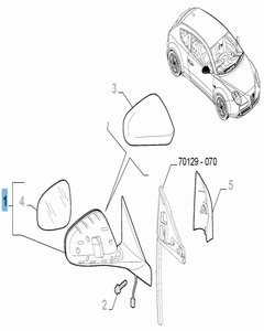 Espejo retrovisor exterior derecho para Alfa Romeo Mito