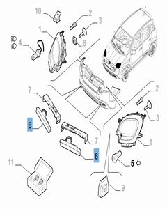 Faro delantero derecho para Fiat Panda